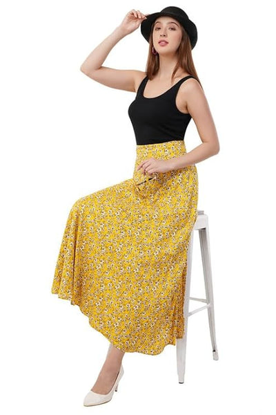 Women's Printed Maxi Wraparound Skirt