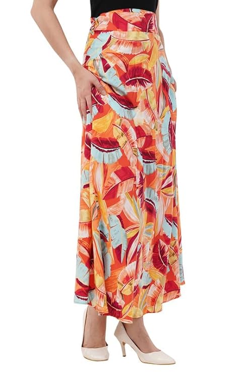 Women's Printed Maxi Wraparound Skirt