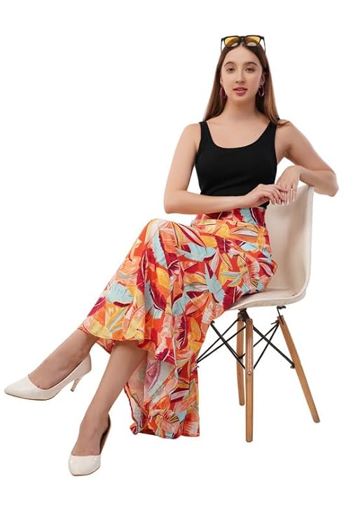 Women's Printed Maxi Wraparound Skirt