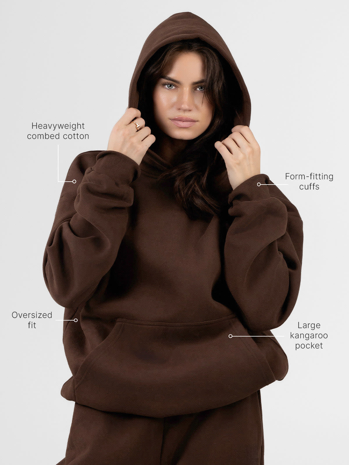 Brown - Hoodie And Sweatpants - Co-ord Set