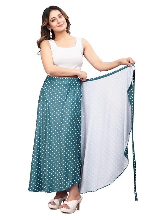 rama Women Western Looks Long Wrap Around Skirt Free Size.