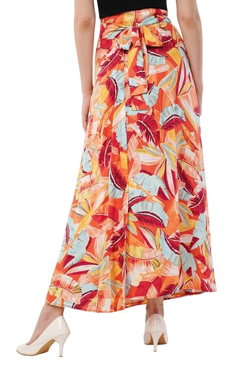 Women's Printed Maxi Wraparound Skirt