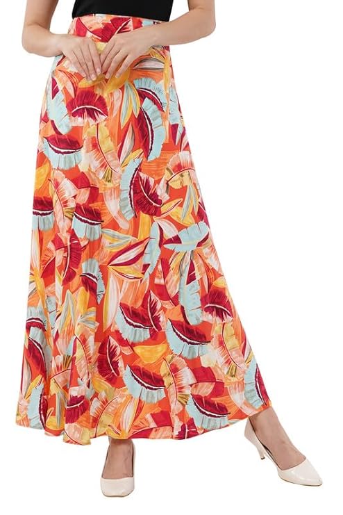 Women's Printed Maxi Wraparound Skirt