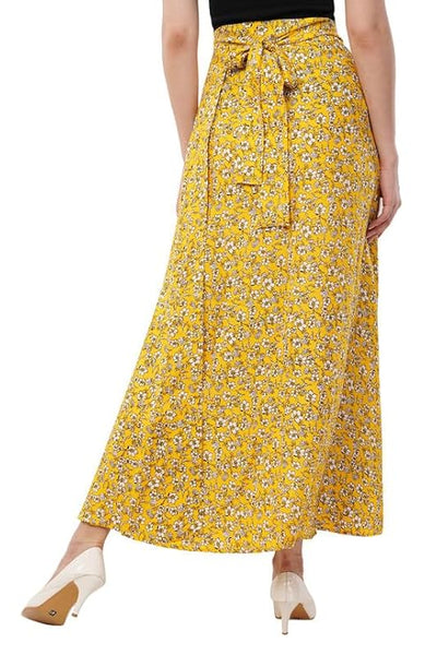 Women's Printed Maxi Wraparound Skirt