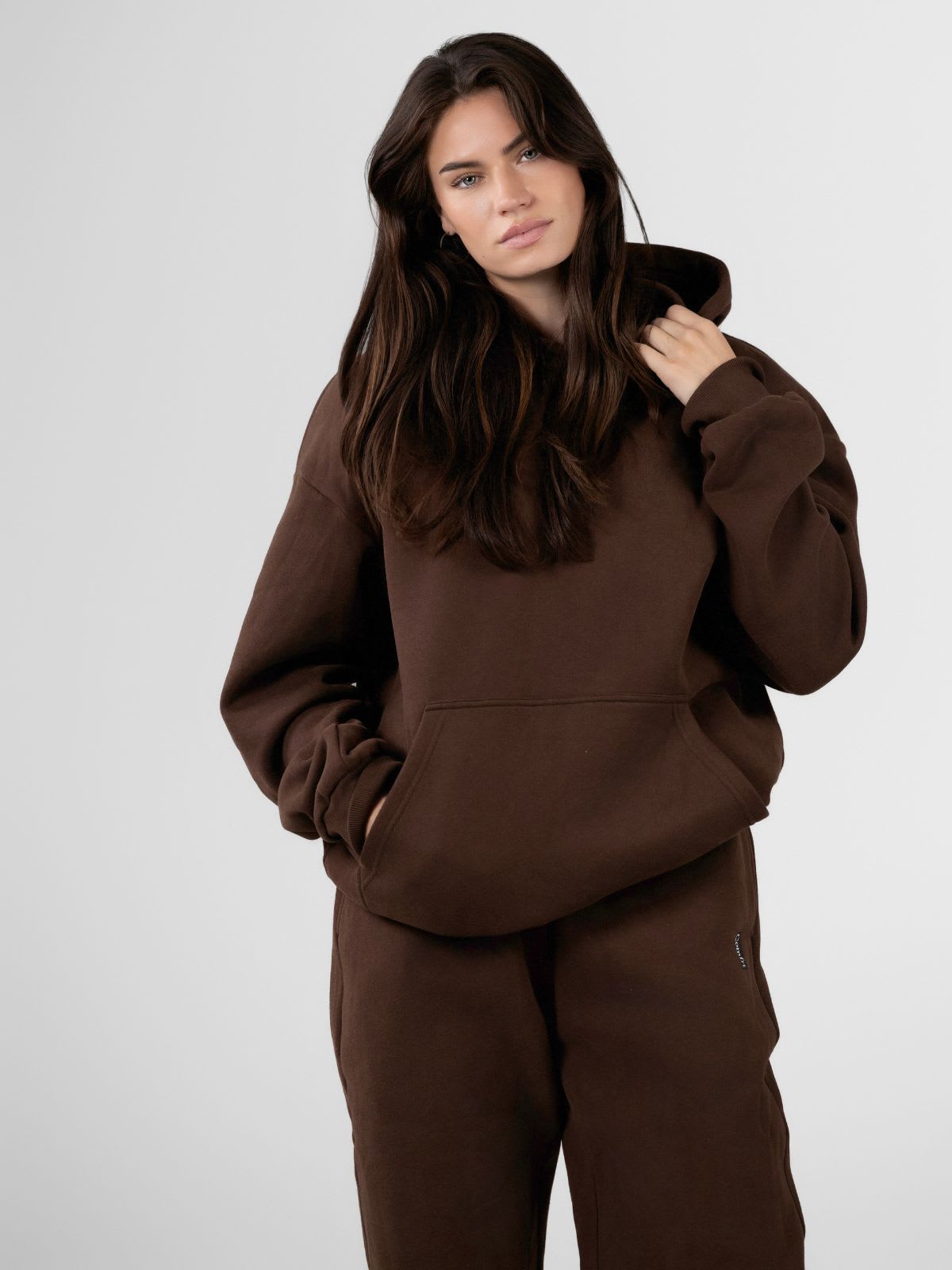 Brown - Hoodie And Sweatpants - Co-ord Set