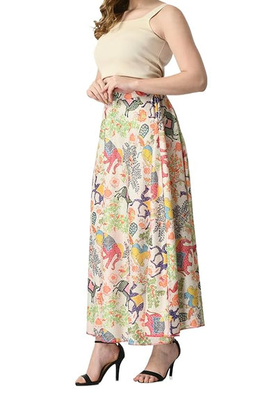 Printed Full Long Flared Skirt for Women/Girls/Ladies.