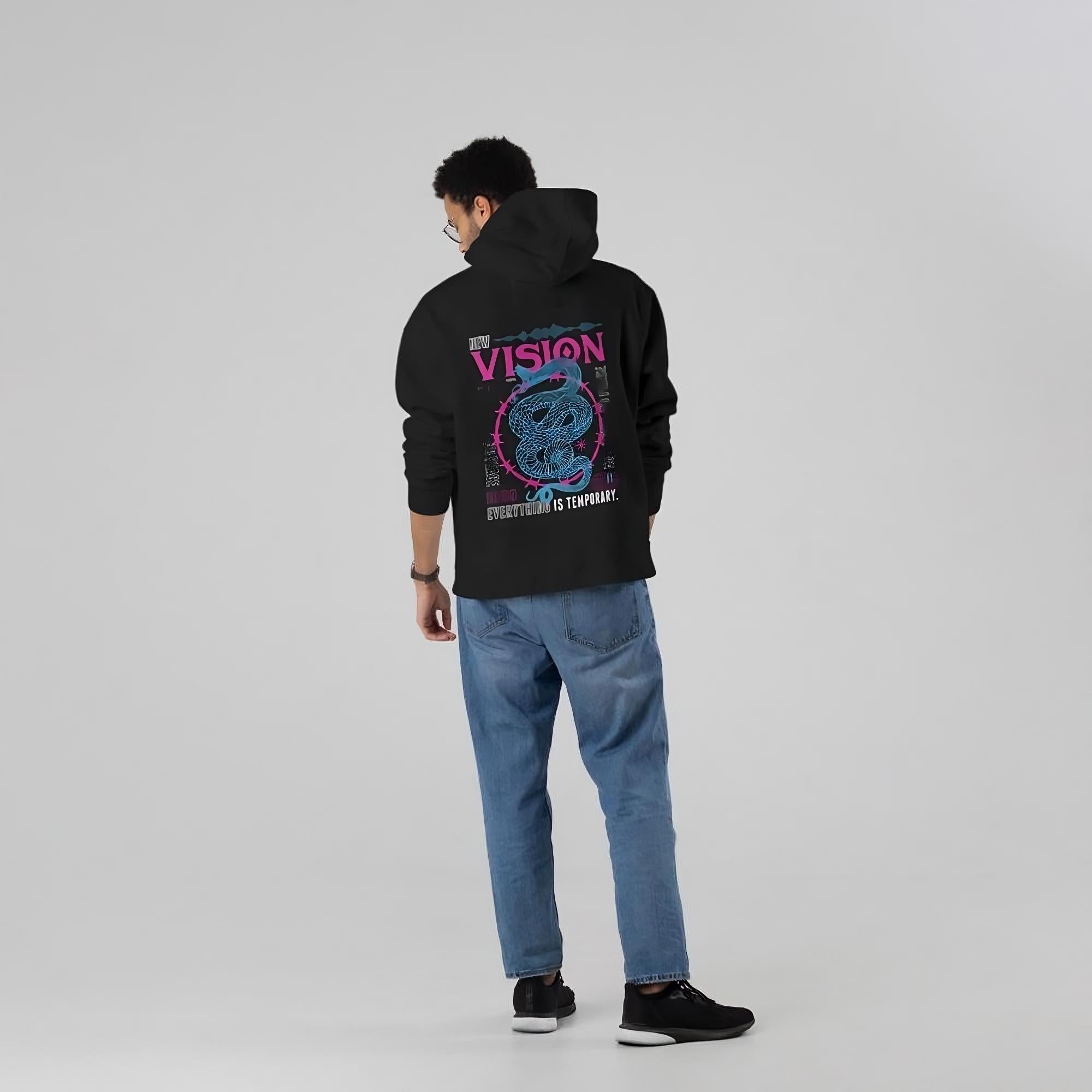 Vision Snake - Black - Oversized Hoodie