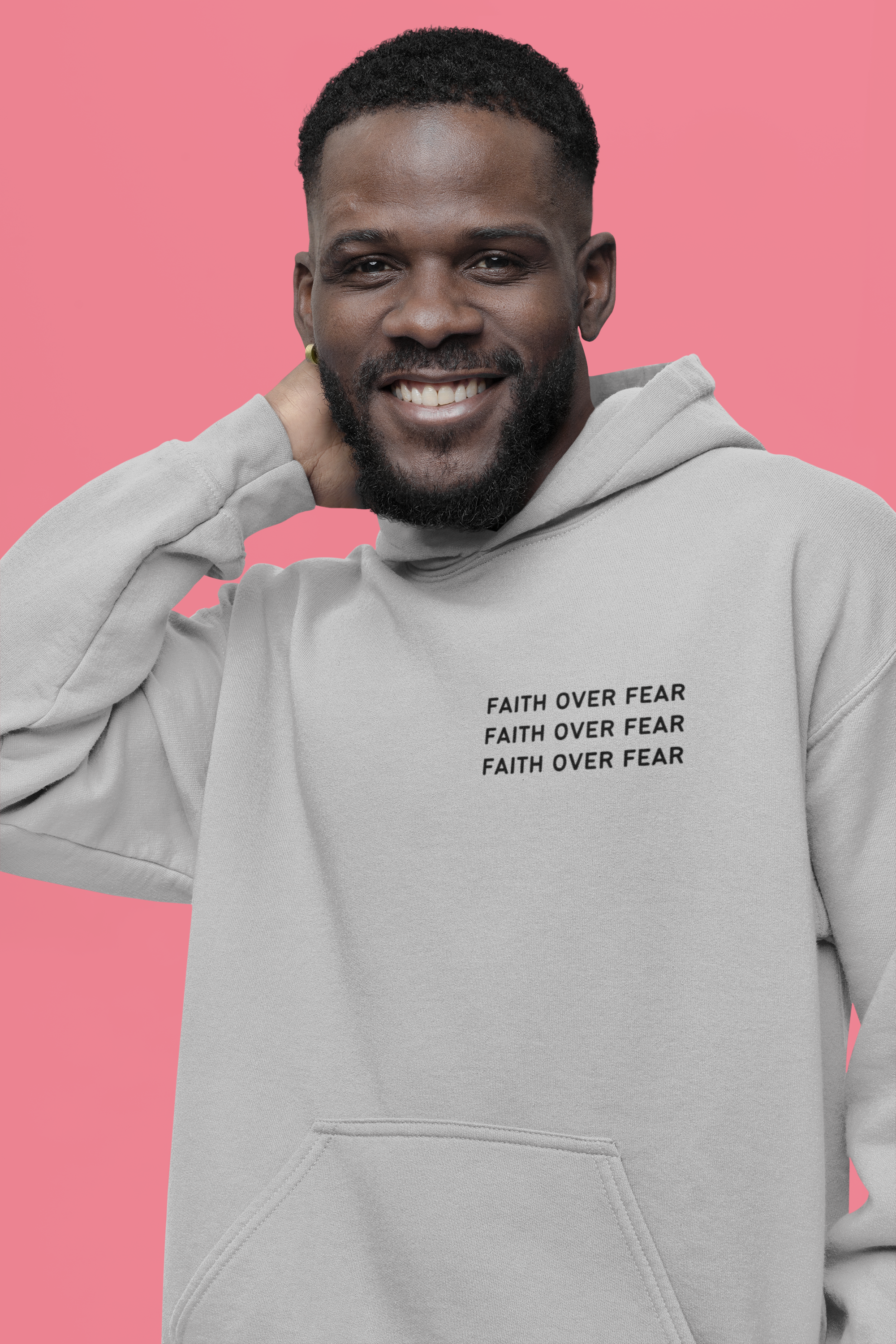 Faith Over Fear - Light Grey - Oversized Hoodie