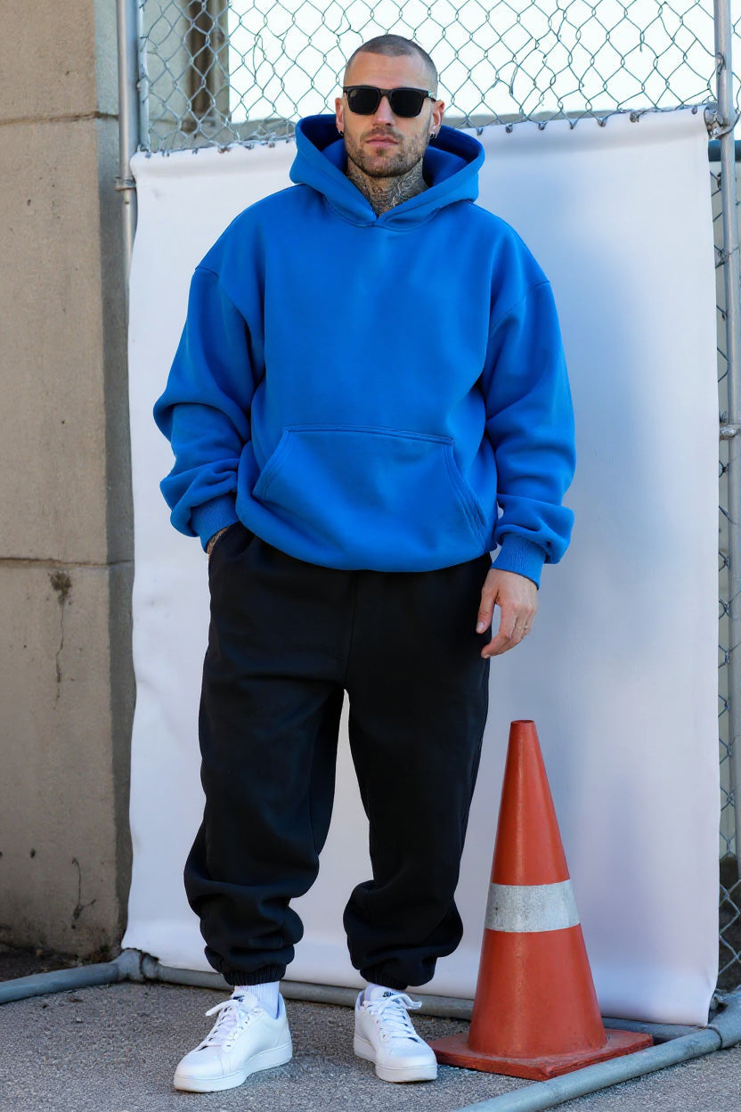 Blue + Black - Hoodie And Sweatpants - Co-ord Set