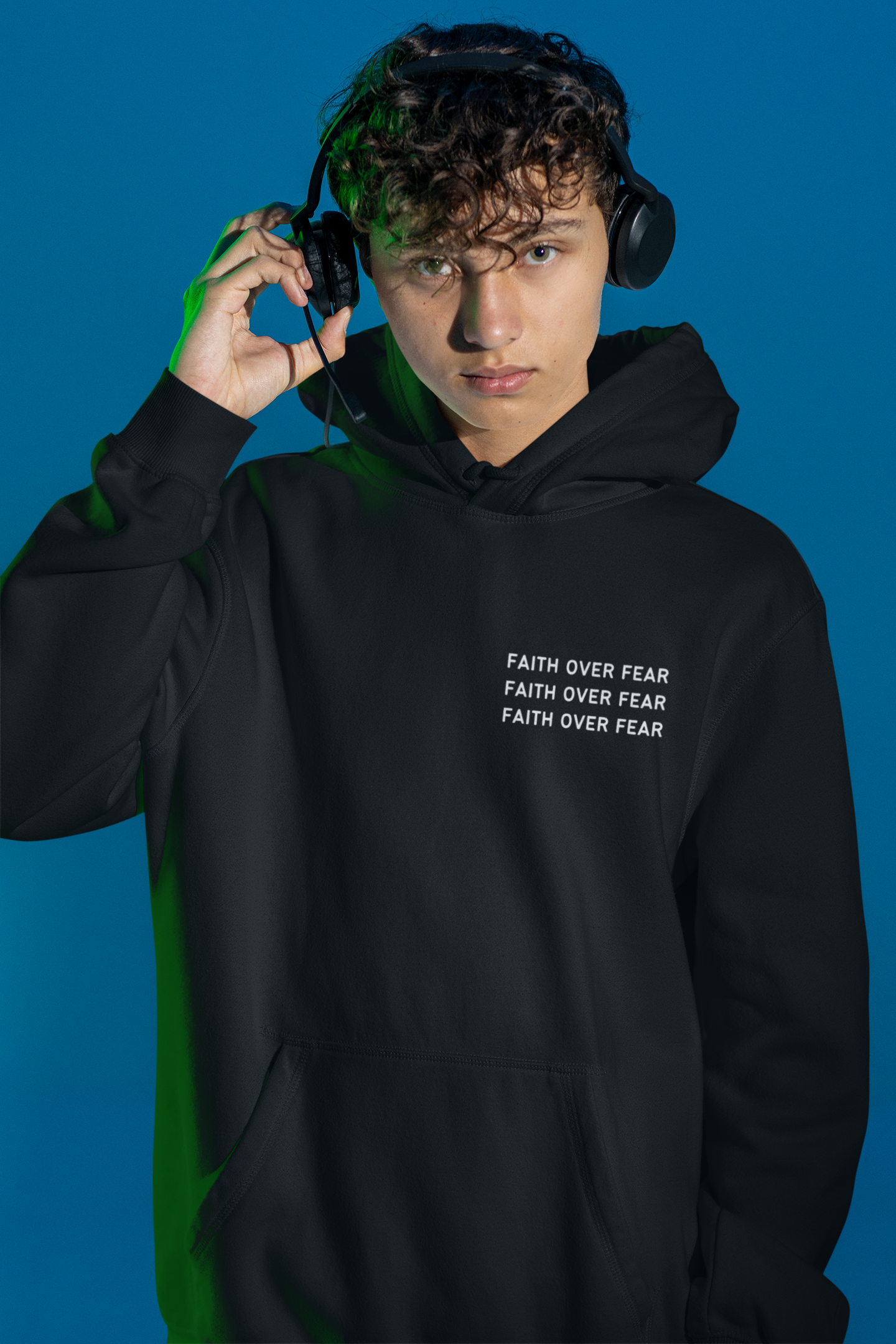 Faith Over Fear - Black - Oversized Hoodie