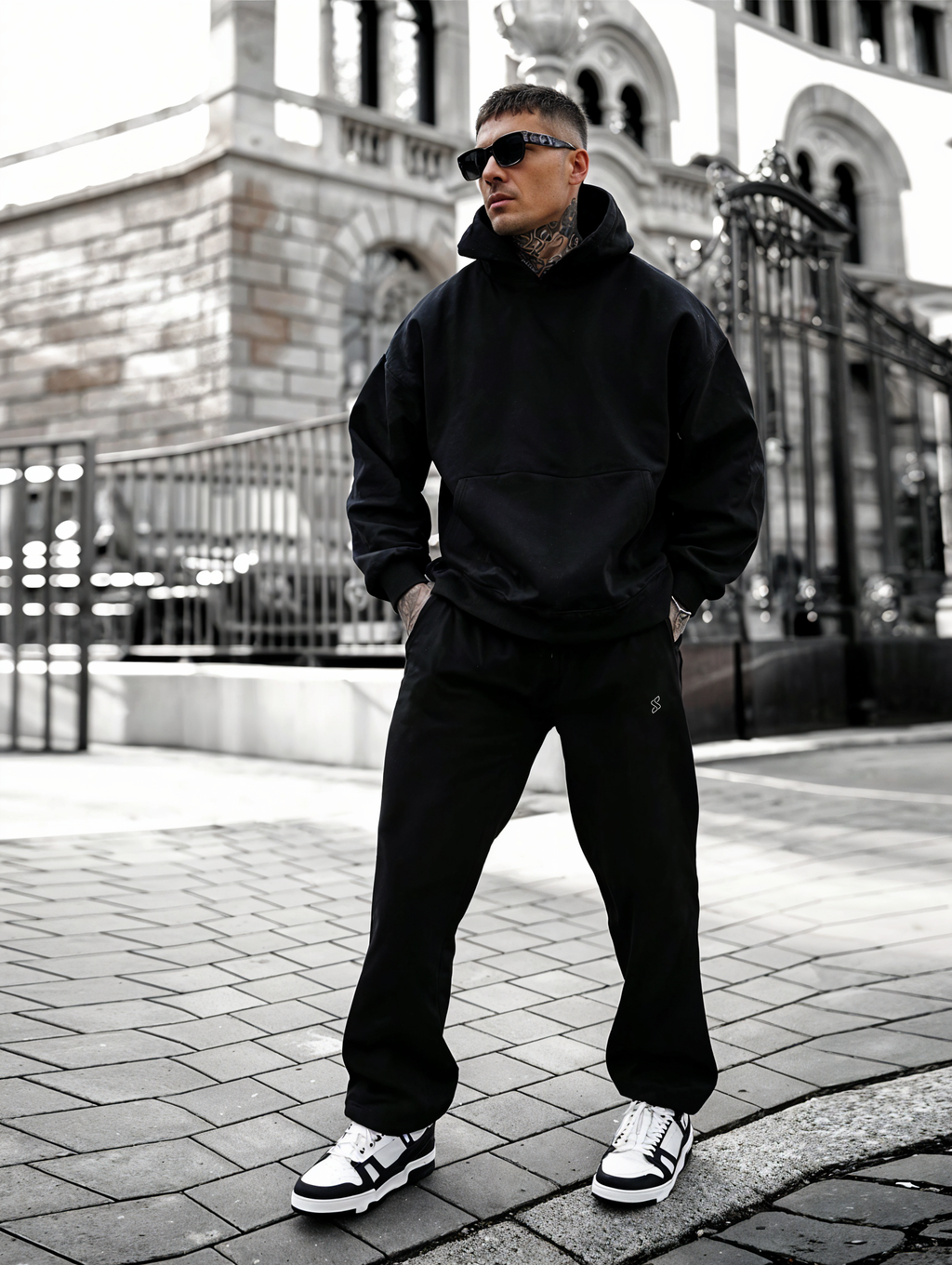 Black - Hoodie And Sweatpants - Co-ord Set