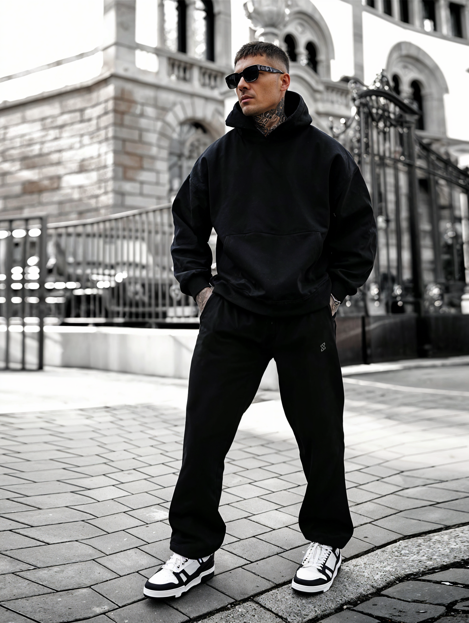 Black - Hoodie And Sweatpants - Co-ord Set