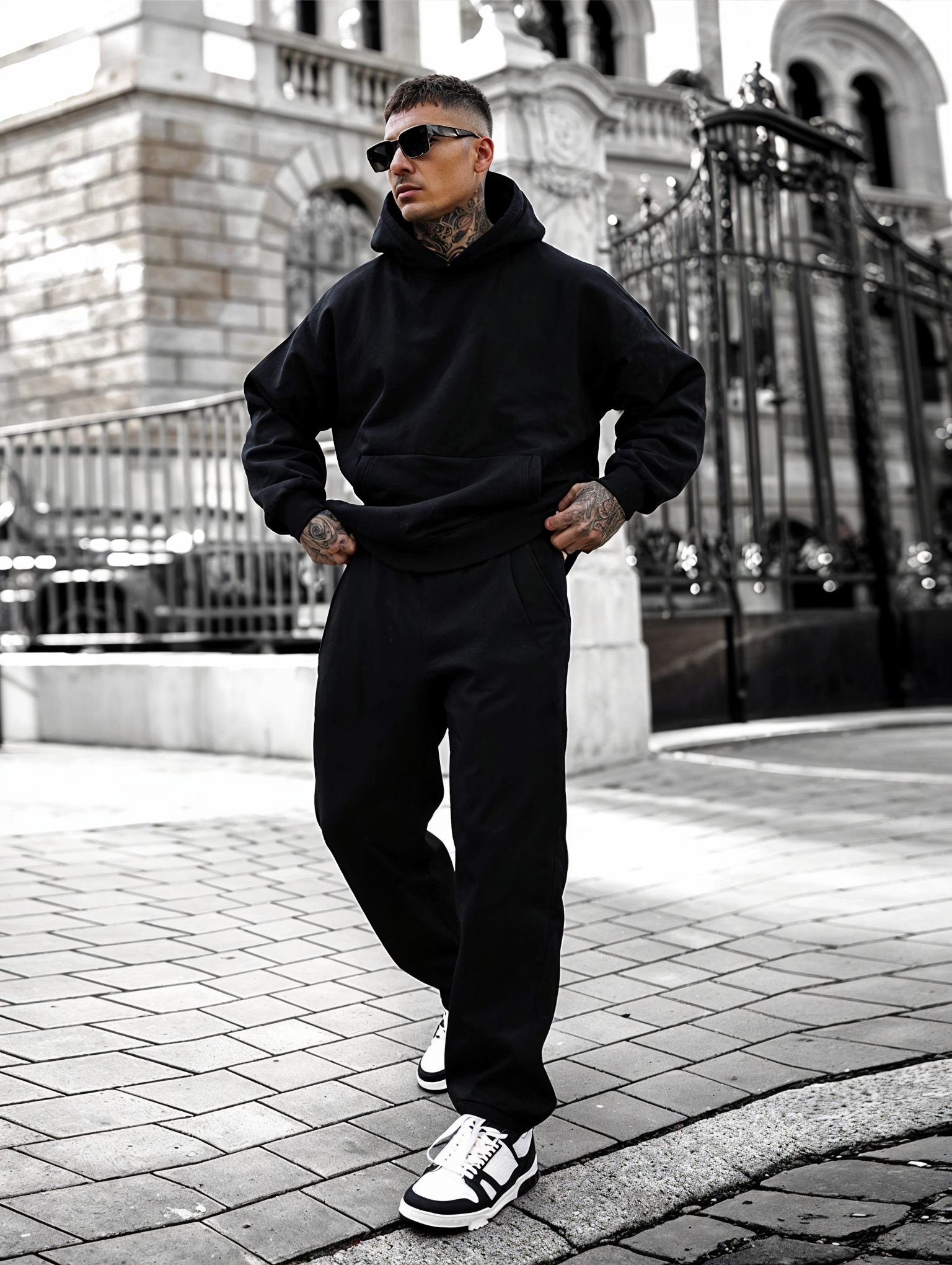 Black - Hoodie And Sweatpants - Co-ord Set