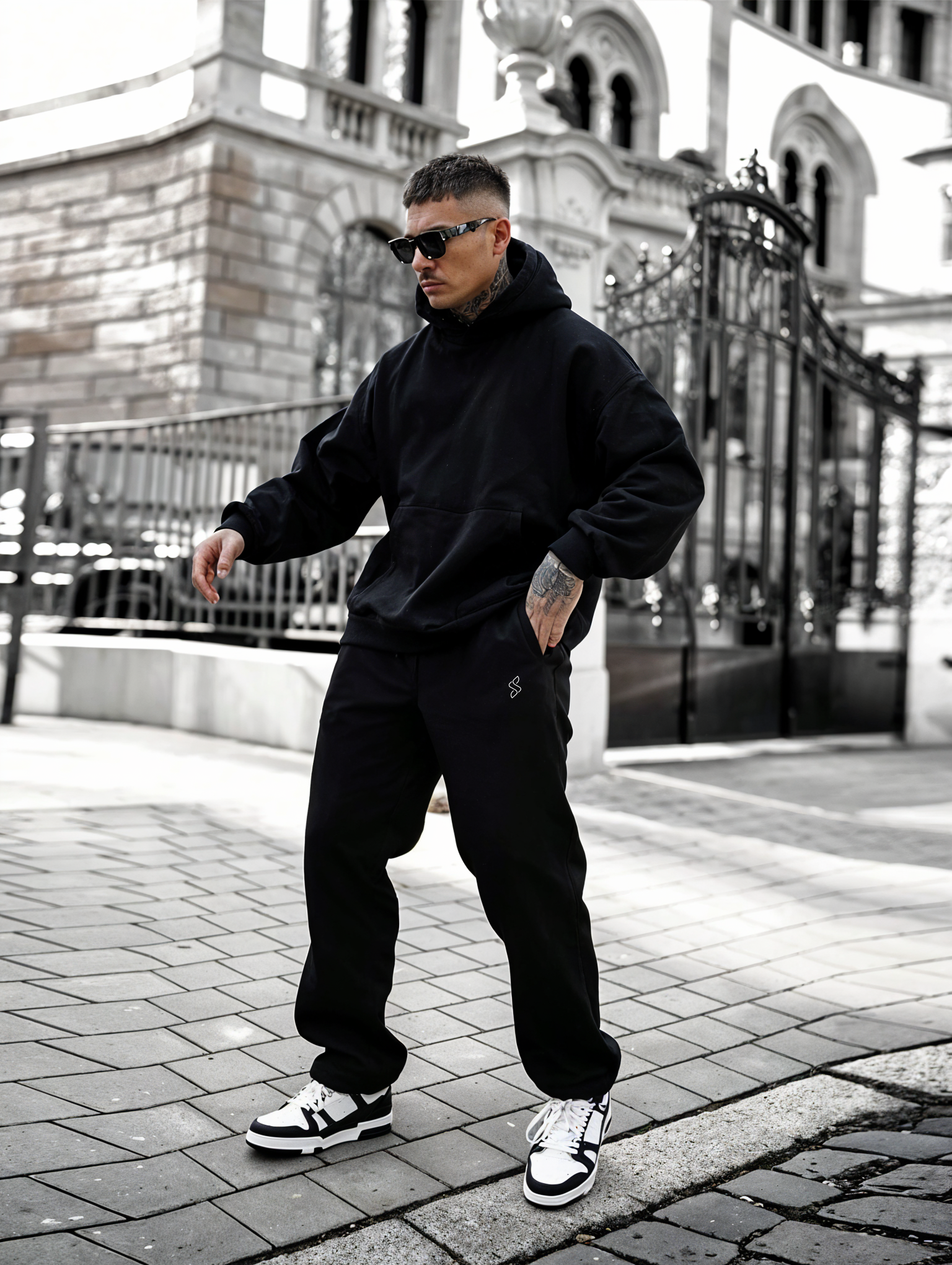 Black - Hoodie And Sweatpants - Co-ord Set